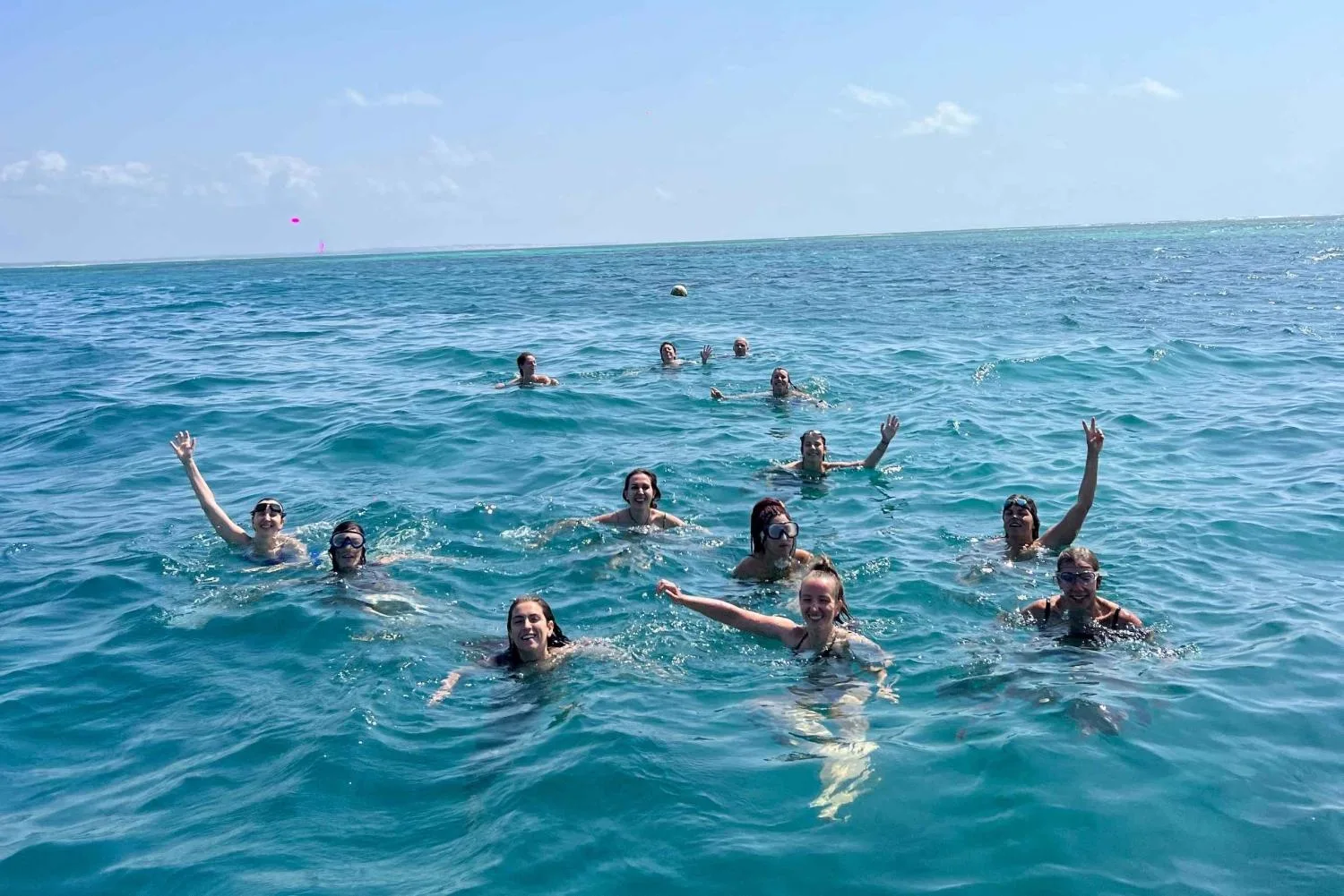 Visitors swimming near Sudi Island in Mida Creek Watamu